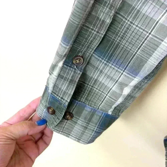 CARHARTT Green Plaid Durable 100% Cotton Long Sleeve Button Down Shirt Size L - Picture 10 of 14